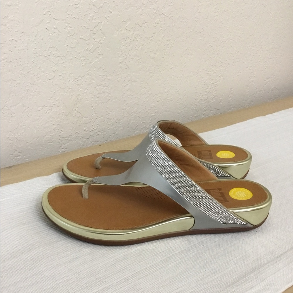 Fitflop Banda silver micro crystal sandals size 41